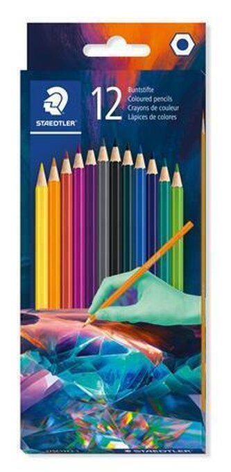 Pastelky "175 C", 12 barev, sada Multivesmír 1, šestihranné, STAEDTLER 175C12E2-1