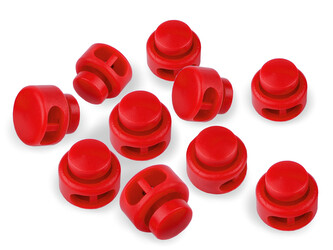 Brzdičky s dvěmi dírkami 13x15 mm kulaté - 200 ks - 6 červená