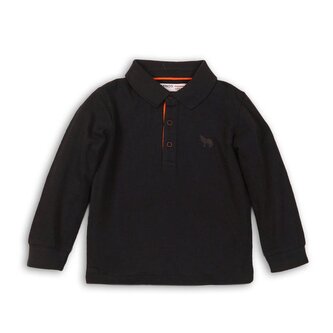 Tričko chlapecké POLO bavlněné s dlouhým rukávem, Minoti, SCOUT 6, antracit - 146/152