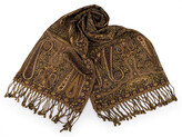 Šátek / šála bavlna / PES orientální paisley 70x180 cm - 1 ks - 1 béžovokhaki
