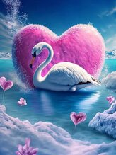 Diamantové malování - labuť a srdce 30 x 40 cm