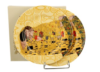 Komplet 2 talerze deserowe THE KISS ECRU inspired by Klimt