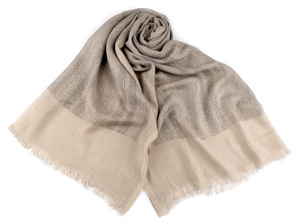 Šátek / šála / pléd tečky 95x210 cm - 1 ks - 1 béžová