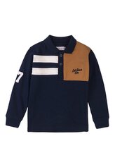 Tričko chlapecké Polo s dlouhým rukávem, Minoti, Scandi 1, modrá - 146/152