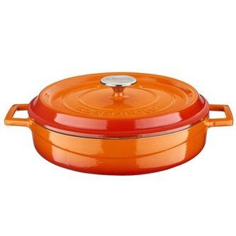 Kastrol Ø 28 cm, 3,5 l, litinový, oranžový LAVA METAL LVYST28K2OR