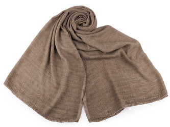 Šátek / šála bavlna / PES mačkaný efekt 70x185 cm - 1 ks - 2 béžová