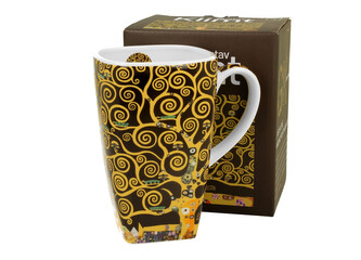Kubek kwadratowy TREE OF LIFE Brown inspired by Klimt