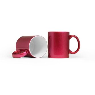 Hrnek pro potisk  - 330 ml, metalicky růžový