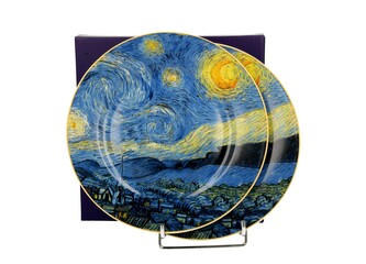 Komplet 2 talerze deserowe STARRY NIGHT inspired by Van Gogh