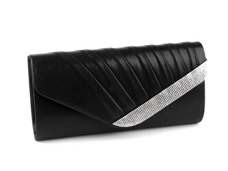 Kabelka - psaníčko s broušenými kamínky - 1 ks - 3 černá