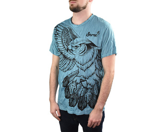 Tričko pánské krátký rukáv, SURE, Orlí vzlet, modrá XL