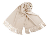 Šátek / šála typu pashmina s třásněmi 65x180 cm - 1 ks - 6 (14) béžová světlá