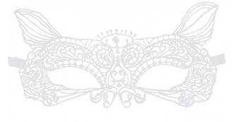 Krajková škraboška, bílá