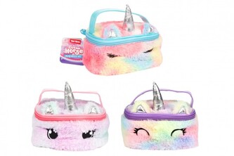 Taška kosmetická jednorožec plyšová 16x12cm 3 barvy