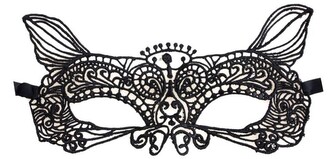 Krajková škraboška, černá