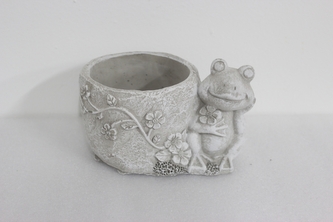 Cementový obal na květiny žába 12 cm