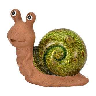 Keramický šnek 9,9 cm zelený