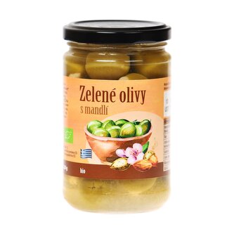 Olivy zelené plněné mandlí 320 g BIO   BIO NEBIO