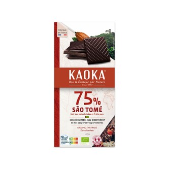 Čokoláda hořká Sao Tomé 75 % 100 g BIO   KAOKA