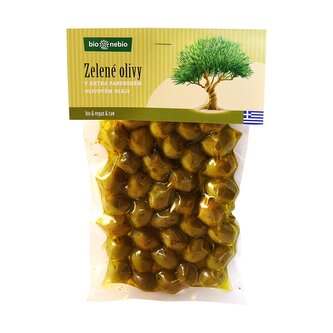 Olivy zelené v extra panenském olivovém oleji 250 g BIO   BIO NEBIO