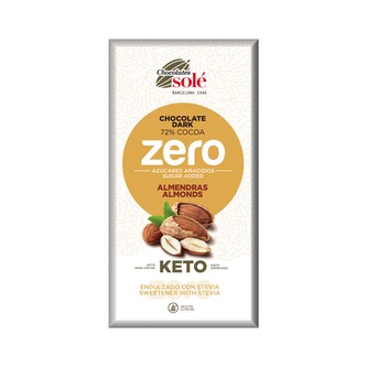 Čokoláda hořká s mandlemi a stévií bez cukru 100 g   SOLÉ