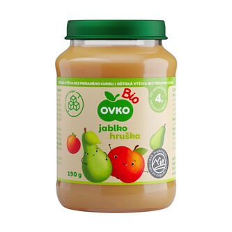 Příkrm ovocný hruška, jablko 190 g BIO   OVKO