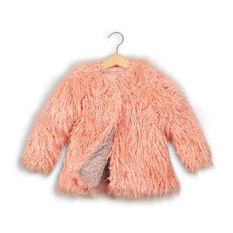 Kabát dívčí chlupatý, Minoti, ROSEWOOD 7, růžová - 152/158