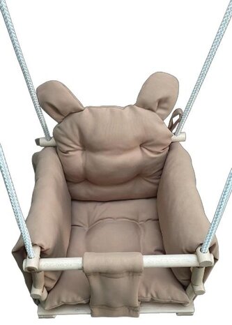 Huśtawka drewniana głęboka z materacem