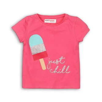 Tričko dívčí s krátkým rukávem, Minoti, TG TEE 4, růžová - 68/80