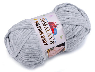 Pletací žinylková příze Dolphin Baby 100 g - 1 ks - 8 (80325) šedá holubí
