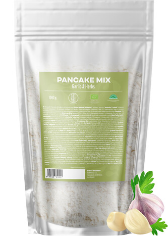 BrainMax Pure Pancake Mix Garlic & Herbs, Směs na lívance, česnek a bylinky, BIO, 1000 g