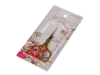 Nůžky vyšívací zdobené, celokovové - 1 ks - 1 viz foto zlatá