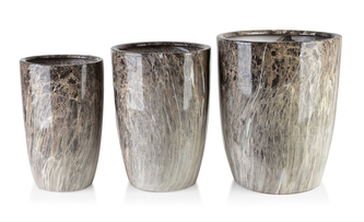 NEVA MARBLE KOMPLET 3 DONICZEK 37x37x45,5/30,5x30,5x42,5/24x24x40cm