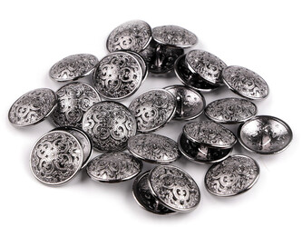 Kovový knoflík filigrán velikost 34", 36" - 100 ks - 9 (36") nikl antik