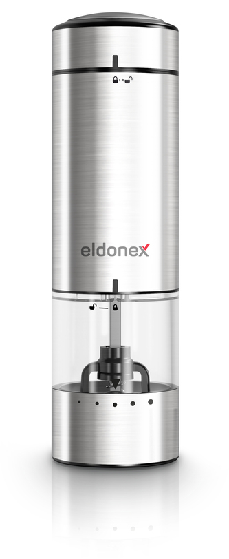 ELDONEX PepperSpin elektrický mlýnek na sůl/pepř, STŘÍBRNÝ