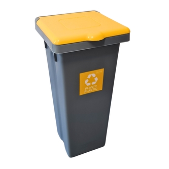 Odpadkový koš na tříděný odpad Flap Bin šedý 53 l, černý - směsný odpad