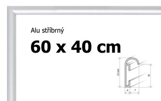 BFHM Hliníkový rám na puzzle 60x40cm - stříbrný