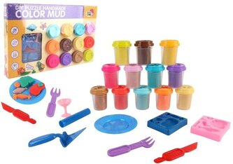Masa plastyczna 12 kubków z akcesoriami
