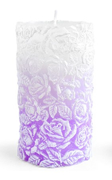 Świeca walec mały 8x10cm RÓŻANA liliowa parafinowa