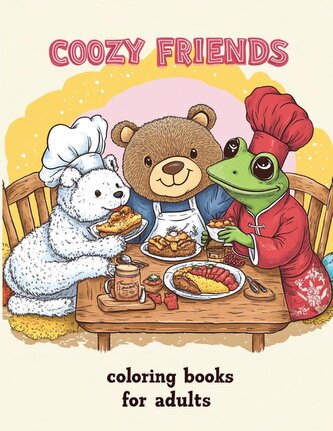 Cozy Friends Coloring Book for Adults