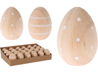 Kraslice 40x40x55mm puntík, proužek mix, přírodní