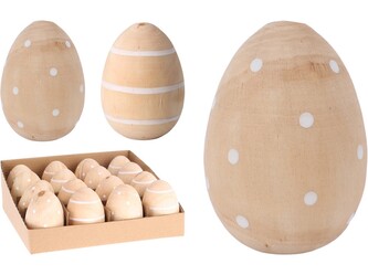 Kraslice 50x50x70mm puntík, proužek mix, přírodní