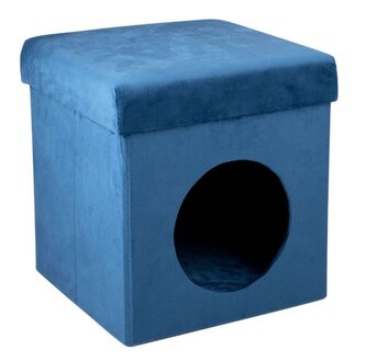 PET COMFORT Pelíšek pro kočku i psa samet 34 x 36 cm modrá ED-247501