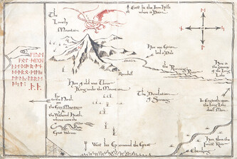 Plakát, Obraz - Hobbit - Map of The Unexpected Journey, 91.5 × 61 cm