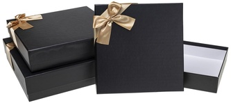 Zestaw pudełek PUG-23297-KW black 3 szt., Rozette