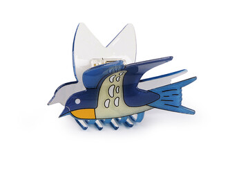 Skřipec do vlasů ptáček - 1 ks - 2 modrá