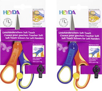 Nůžky dětské špičaté soft touch pro leváky - délka 13,5cm