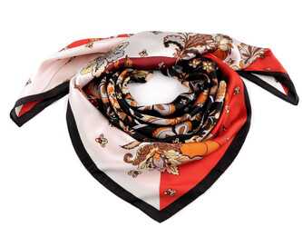 Saténový šátek 70x70 cm - 1 ks - 3 černá červená Saténový šátek 70x70 cm - 1 ks - 3 černá červená