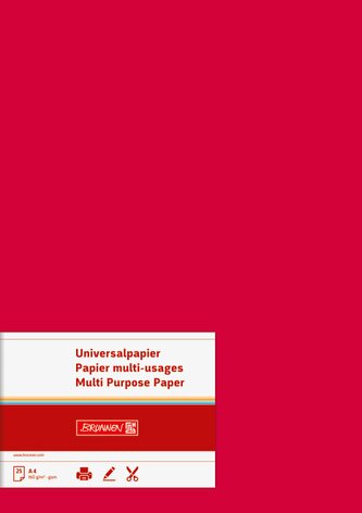 Barevný papír A4 universal středně červený