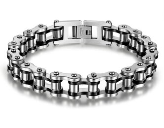 Moto náramek Gaira 30024 - stříbrný-černý